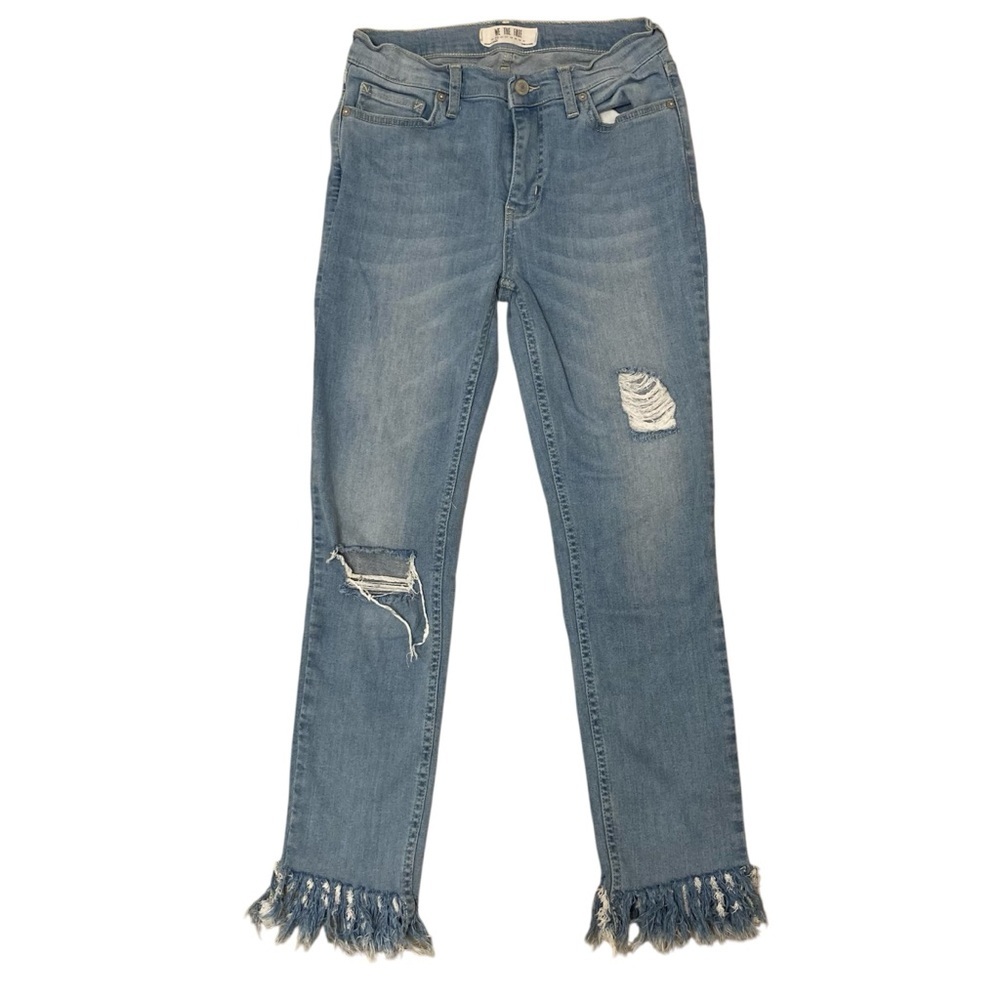 3/$20 Free People We The Free Blue Cropped Fringe Jeans Light Wash Women’s 25